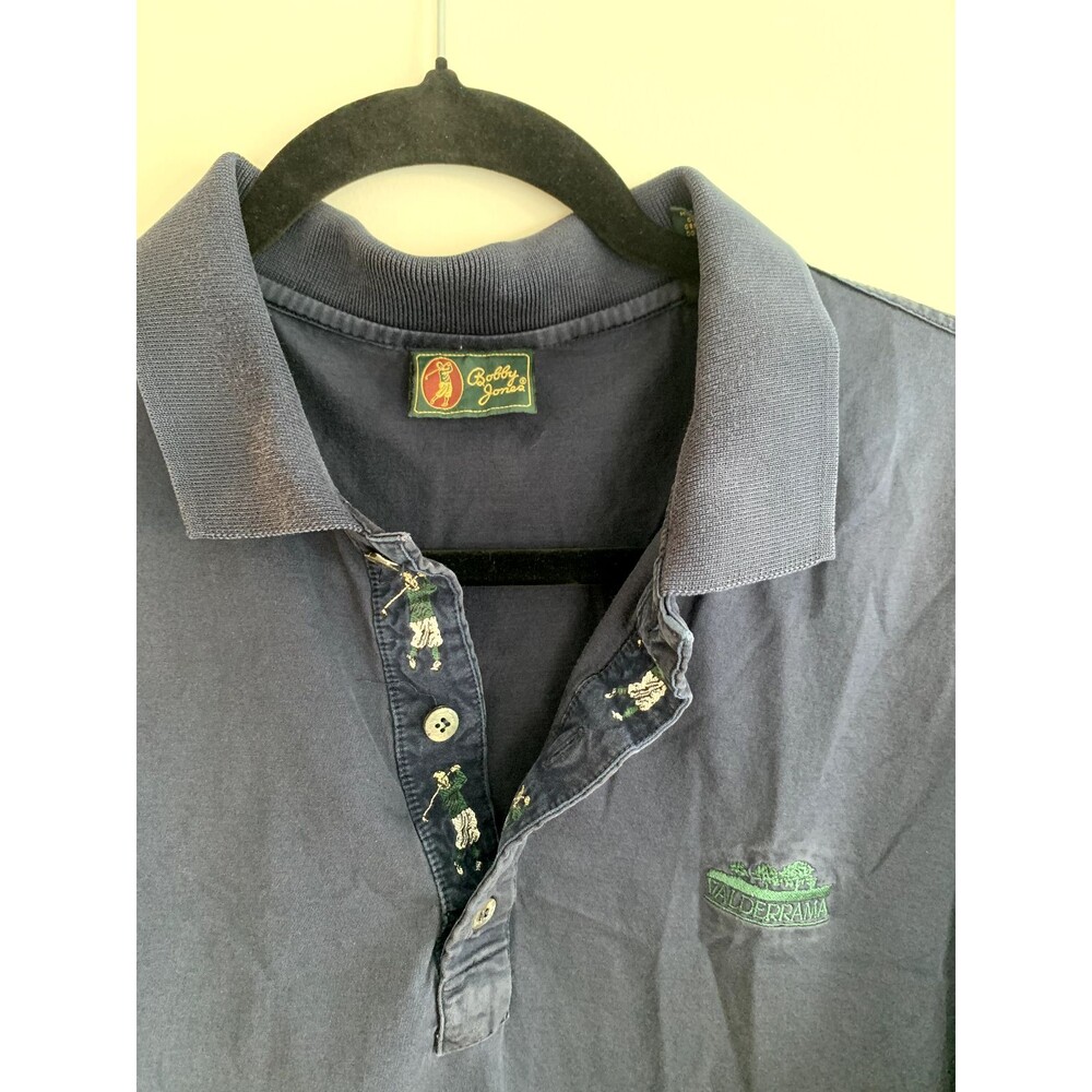 Bobby Jones Navy Polo Shirt Mens XL Vintage Valderrama Golf